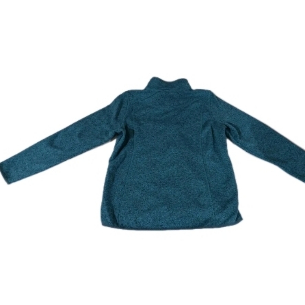 L.L. Bean Women's Marled Blue Knit Mock‎ Neck Hiking Sweater L Full Zip - Picture 7 of 10